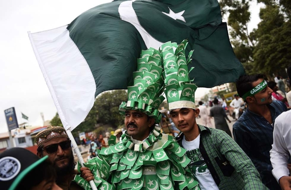 Pakistani residents march during a rally to mark the country's Independence Day in Karachi on August 14, 2017. (Rizwan Tabassum/AFP/Getty)