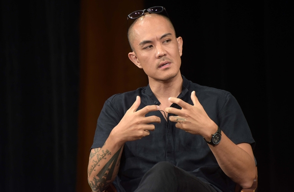 Tuan Andrew Nguyen participates in a discussion about navigating artistry during times of tension at Asia Society New York on September 12, 2017. (Elsa Ruiz/Asia Society)