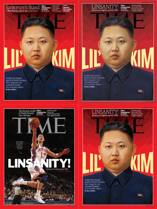February 27, 2012 edition covers of TIME magazine from (clockwise from top left) the United States, Europe, South Pacific and Asia.