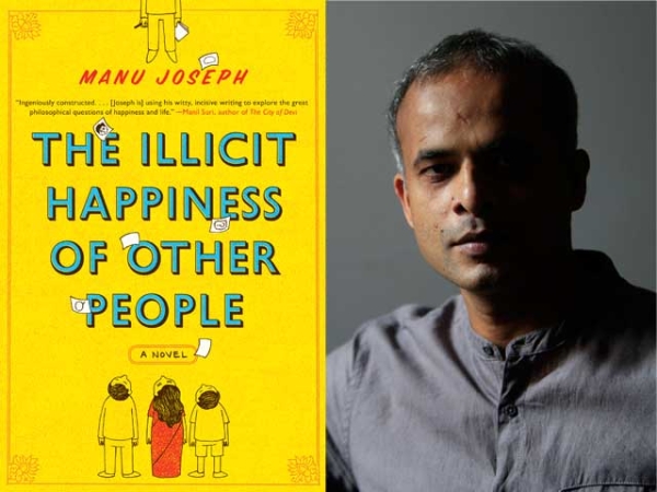 L:  "The Illicit Happiness of Other People" by Manu Joseph (W.W. Norton & Company, Inc.). R: The author. (Ritesh Uttamchandani)