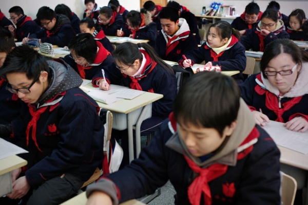 Students in class at the Jing&#39;an Education College Affiliated School in Shanghai, China, whose school system was named "best in the world" by OECD earlier this week. (Philippe Lopez/AFP/Getty Images)