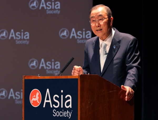 United Nations Secretary-General Ban Ki-moon speaks at the Asia Society in New York on Friday, June 20, 2014. (Ellen Wallop/Asia Society)