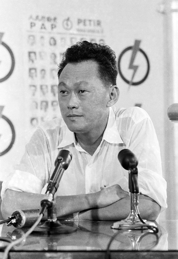 In a picture taken on June 5, 1959 Lee Kuan Yew, leader of People's Action Party poses after winning the elections in Singapore. Lee served as prime minister from 1959, when Singapore gained self-rule from colonial ruler Britain, until he stepped down in 1990 in favor of his deputy Goh Chok Tong, who in turn handed power to Lee Hsien Loong in 2004. (Terence Khoo/AFP/Getty Images)