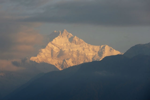 Mount Kangchenjunga is seen from Pelling in India's Sikkim state on December 19, 2013. (Diptendu Dutta /AFP/Getty Images)