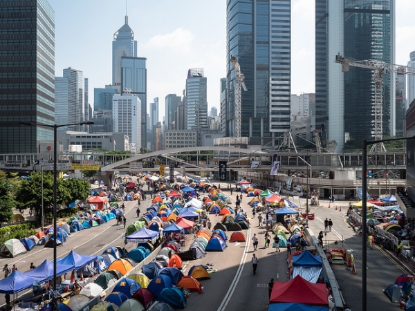 Protest site in Hong Kong on October 18, 2014. (Pasu Au Yang/ Flickr)