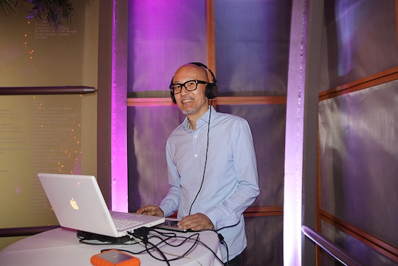 Upbeat tunes from DJ Sakaki played throughout the night at Asia Society New York on September 8, 2017. (Ellen Wallop/Asia Society)