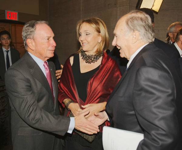 Michael Bloomberg, Josette Sheeran and the Aga Khan meet prior to the Asia Game Changer Awards
