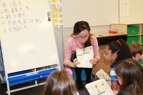 Students learn how to do math in Mandarin Chinese.