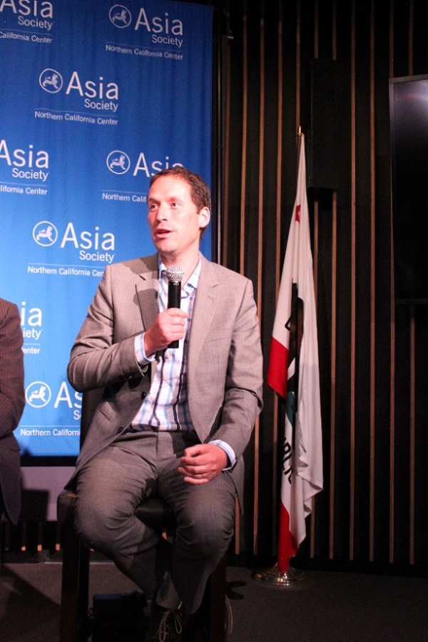 Andy Swanton, Vice President of BYD America, talked about electric vehicles in China. (Asia Society)