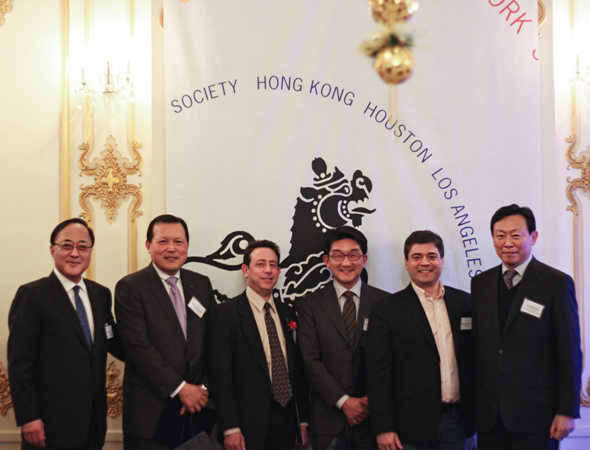 The Korea Center's 2012 Members of the Year.  L to R:  Kyongsoo Lho, ASKC co-chairman, Kag-Gyu Hwang, President of the Lotte Shopping, Steven Herman, Seoul Bureau Chief of Voice of America, Sean Kim, Chairman of the Asia 21 Korea Chapter, Stephen Revere, Managing Editor of 10 Magazine, and Dong-Bin Shin, ASKC co-chairman