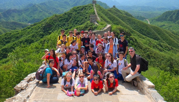 Seventh grade Beijing trip visits the Great Wall. (Chinese American International School)