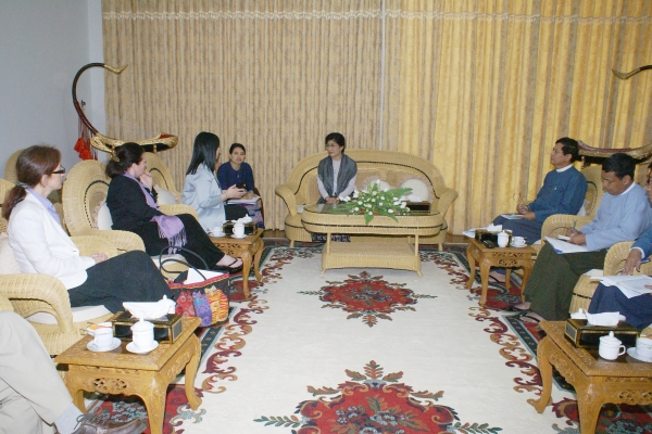 Asia Society delegation meeting with Daw Sanda Khin, Deputy Minister of Culture, in Naypyidaw.
