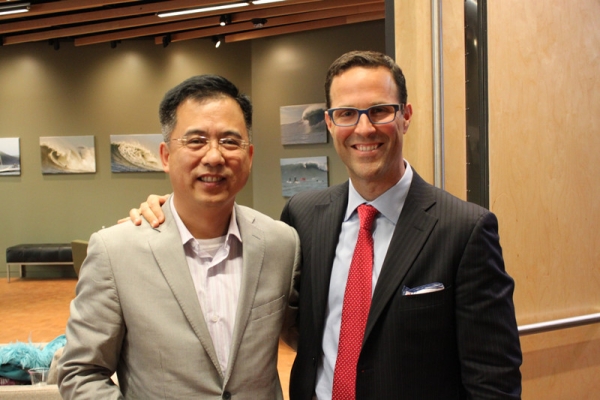 Arthur Wang of Zarsion Holdings with Mike Ghielmetti. (Asia Society)