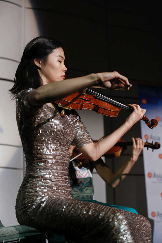 The Camille Sting Quartet perform during the Asia Society Southern California 2016 Annual Gala at the Skirball Cultural Center on May 22, 2016, in Los Angeles, California. (Photo by Ryan Miller/Capture Imaging)