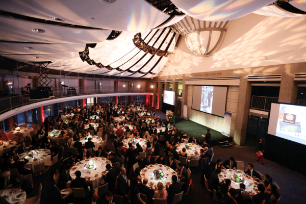 The ballroom during the Asia Society Southern California 2016 Annual Gala at the Skirball Cultural Center on May 22, 2016, in Los Angeles, California. (Photo by Ryan Miller/Capture Imaging)
