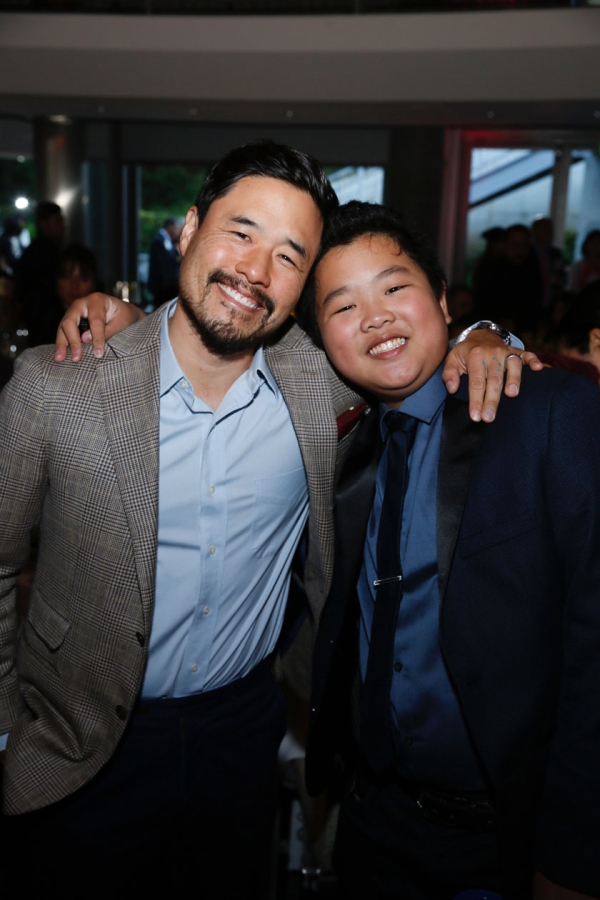 From left, actors Randal Park and Hudson Yang pose during the Asia Society Southern California 2017 Annual Gala at the Skirball Cultural Center on May 7, 2017, in Los Angeles, California. (Photo by Ryan Miller/Capture Imaging)
