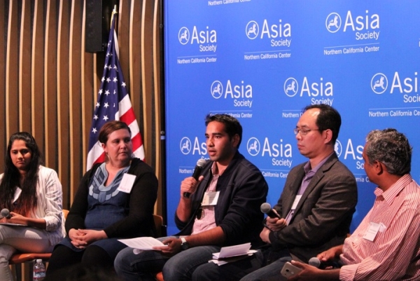 Rizqi (center), spoke about the start-up culture at Code for Pakistan. (Asia Society)