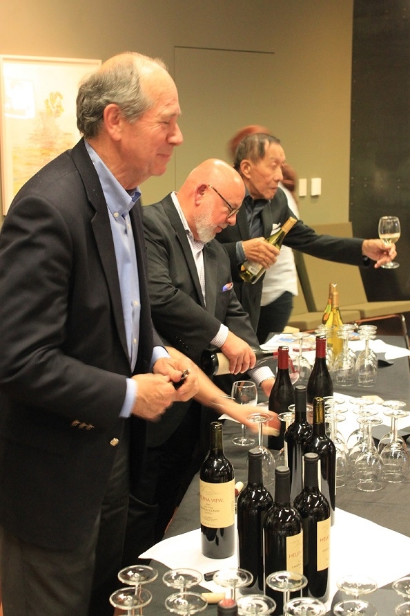 Following an expert discussion on boom in California wine in China, vintners treated attendees to a reception and wine tasting. (Asia Society)