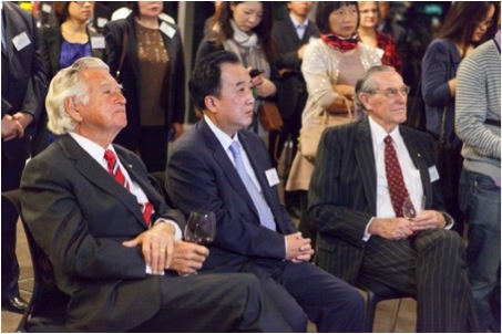 (from left): The Hon Bob Hawke AC, H.E. Mr Chen Yuming, and Richard Woolcott AC