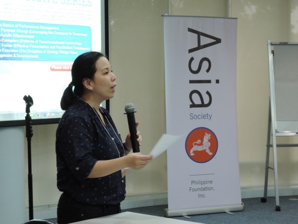 Asia Society Philippines Executive Director Suyin Liu-Lee gives the welcoming remarks.