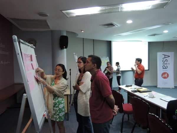 Asia 21 Philippine Young Leaders engage in an exercise wherein they identify the public service projects that they would like to commit to.