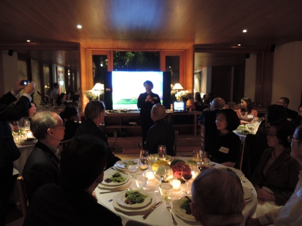 Asia Society Philippine Chair Doris Ho welcoming guests.