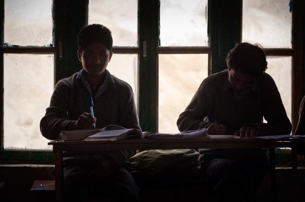 Students work on homework. (Anjum Vahanvati)