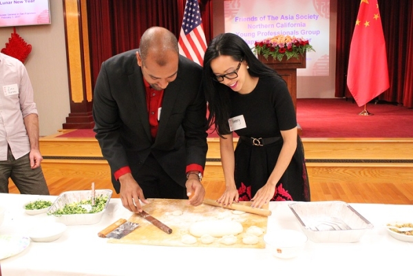 All YPG members had the opportunity to make dumplings themselves. (Natasha Cheng/Asia Society) 