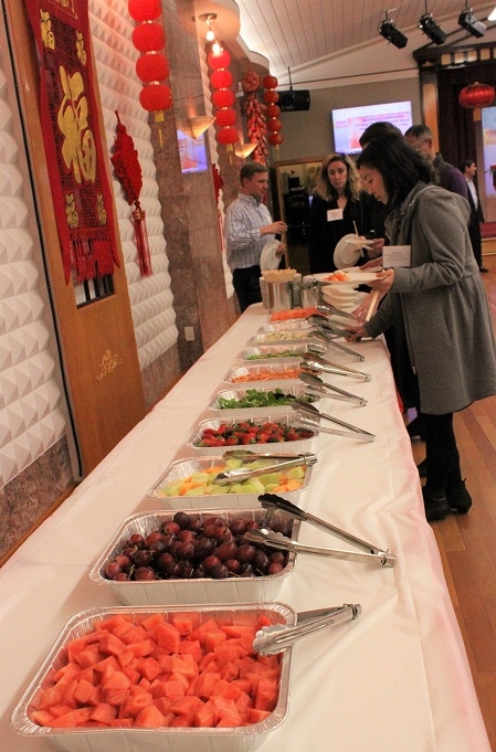 Afterwards, guests were treated to a buffet and boiled dumplings. (Natasha Cheng/Asia Society) 