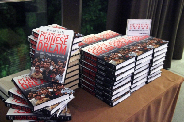 Gerard Lemos' new book, 'The End of the Chinese Dream: Why Chinese People Fear the Future.' (Asia Society Hong Kong Center) 
