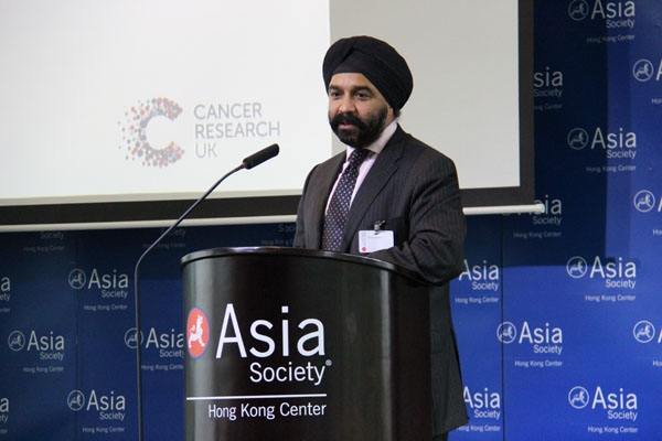Harpal Kumar, Chief Executive Officer of Cancer Research UK, spoke at Asia Society Hong Kong Center on November 13, 2013