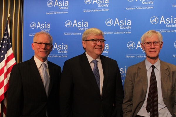 L-R: N. Bruce Pickering, Executive Director, ASNC; Kevin Rudd, President, Asia Society Policy Institute; and Orville Schell, Arthur Ross Director, Center on U.S.-China Relations, Asia Society (Asia Society)