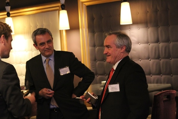 Francis X. O’Donaghue (R), First Secretary of the Embassy of Ireland, Seoul, talks with Christopher Bouladon. (Asia Society)