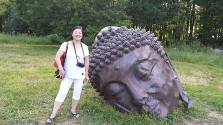 Meeting another Long Island Buddha at Storm King Art Center (Photo by S. Alice Mong)