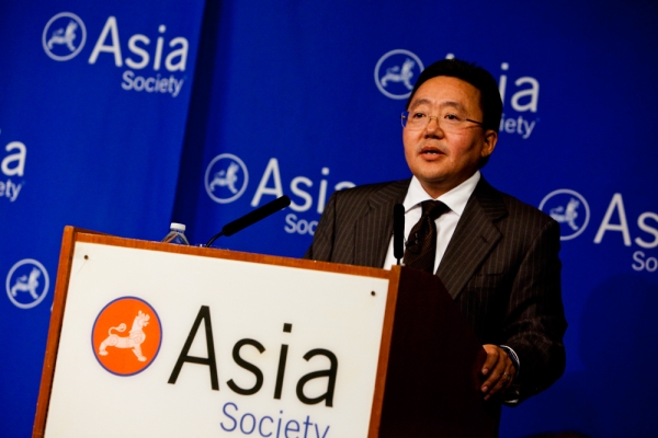Mongolian President President Tsakhia Elbegdorj at Asia Society New York on Sept. 19, 2011. (Suzanna Finley/Asia Society)