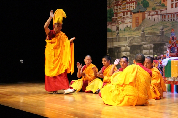 "Taksal" (Intense Encounters of the Third Degree) –  Monks engage in a demonstration of Tibetan monastic inquiry. (Jessica Ngo)