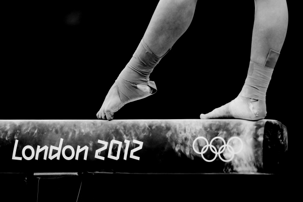 Qiushuang Huang of China competes on the balance beam in the Artistic Gymnastics Women's Individual All-Around on August 2, 2012. (Julian Finney/Getty Images)