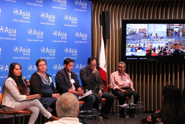 Harini Ganesh (far left), introduces the audience to Code for India. (Asia Society)