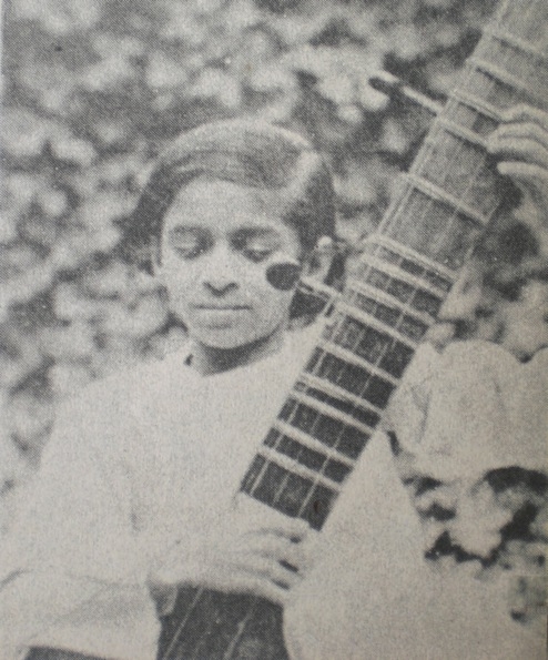 Depicted here with a sitar circa 1930, Shankar was a dancer in his brother Uday&apos;s troupe until beginning serious sitar study with Ustad Allauddin Khan in 1938. (Wikimedia Commons)