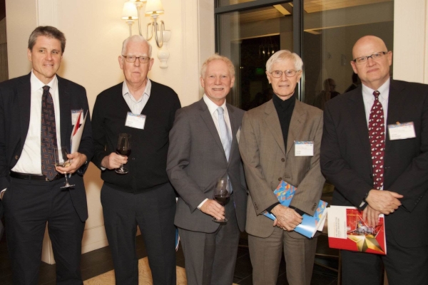 From left to right: Tom Nagorski,Executive Vice President, Asia Society;  Richard Radez; N. Bruce Pickering, Executive Director, Asia Society Northern California Office; Orville Schell,Arthur Ross Director, Center on U,S,-China Relations, Asia Society; and James McGregor, Chairman, APCO Worldwide China