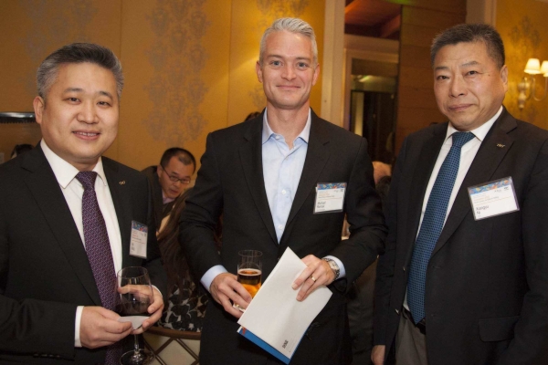 From left to right: Wang Wei, Vice Chairman, THT; Michael Remak; and  Ni Xiangyu, Chairman, THT 
