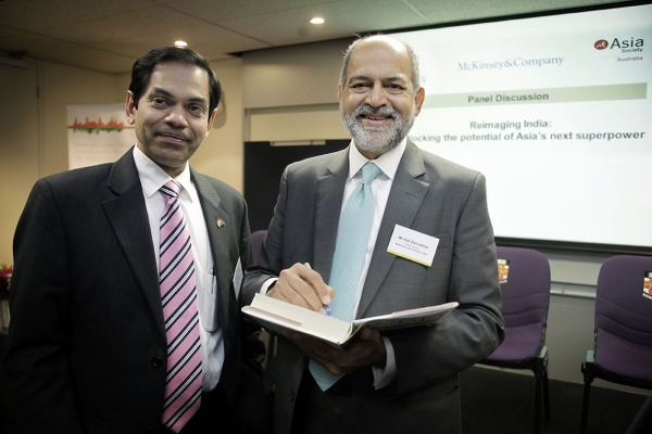 Sunjay Sudhir, India’s Consul General to NSW with Adil Zainulbhai, Co-Editor, McKinsey’s publication Reimagining India