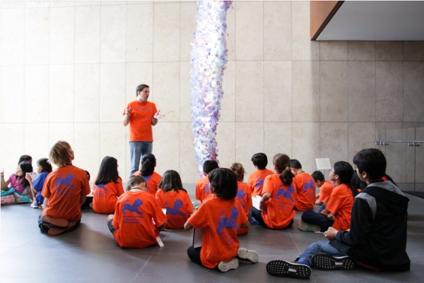Campers were given a tour of the Grand Hall exhibition "Yuriko Yamaguchi." (Nikki Tripp)