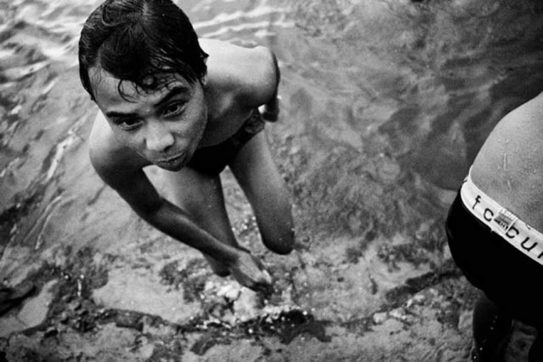 Getting out of the water in Cherrapunji. (Sai Abishek)