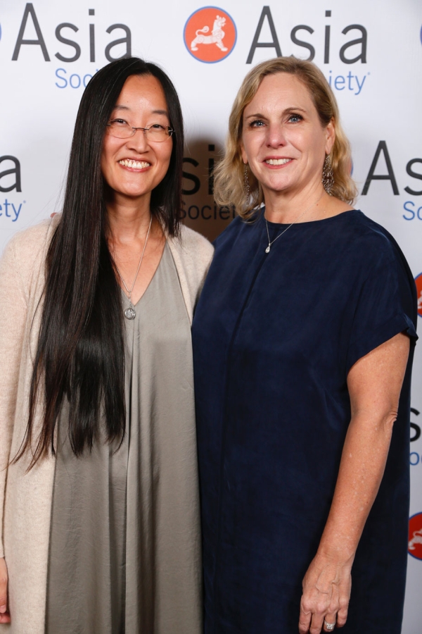 From left, Jennifer Yuh Nelson, Director Kung Fu Panda 3 and Melissa Cobb, Head of Studio and Chief Creative Officer Oriental DreamWorks arrive during the 2016 U.S.-China Film Gala Dinner held at the Millennium Biltmore Hotel on Wednesday, November 2, 2016, in Los Angeles, California. 