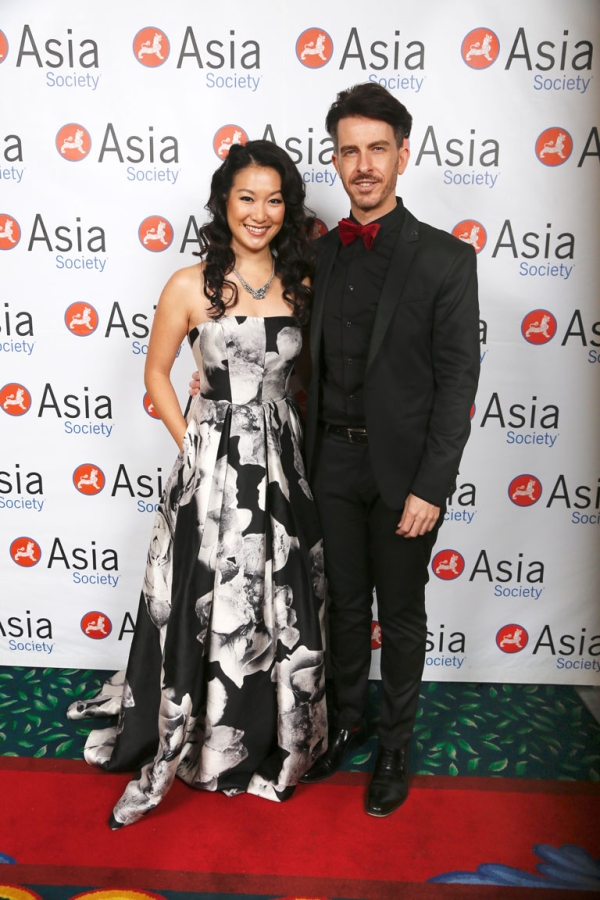 From left, hosts actors Kara Wang and Jeff Locker arrive during the 2016 U.S.-China Film Gala Dinner held at the Millennium Biltmore Hotel on Wednesday, November 2, 2016, in Los Angeles, California.