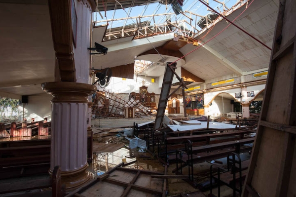 One of the many churches ruined by Typhoon Yolanda in northern Cebu.