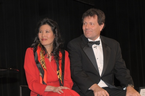 Honorees Sheryl WuDunn (L) and her husband, &lt;i&gt;New York Times&lt;/i&gt; columnist Nicholas Kristof, were among the four couples recognized at the gala. (Elsa Ruiz/Asia Society)