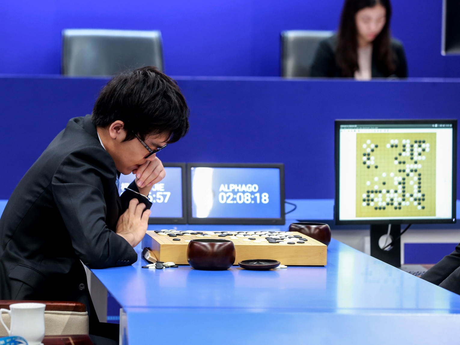 China's 19-year-old Go player Ke Jie prepares to make a move during the second match against Google's artificial intelligence program AlphaGo in Wuzhen, in eastern China's Zhejiang province on May 25, 2017. 