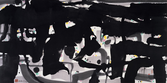 Alienation, 1992, ink and color on rice paper, 69 x 138 cm, Shanghai Art Museum.